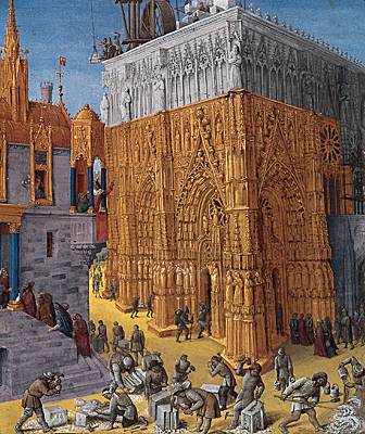 Jean Fouquet, <i>Construction du Temple de Jérusalem par ordre de Salomon</i>