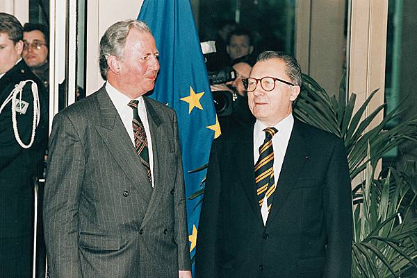 Jacques Delors et Jacques Santer