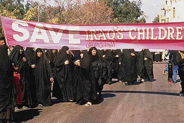 Manifestation contre l'embargo, Bagdad, 1998