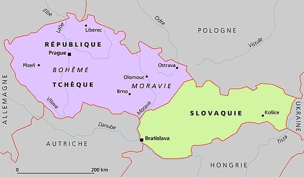 La partition de la Tchécoslovaquie
