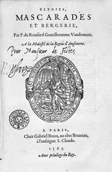 Pierre de Ronsard, <i>Élégies, mascarades et bergeries</i>