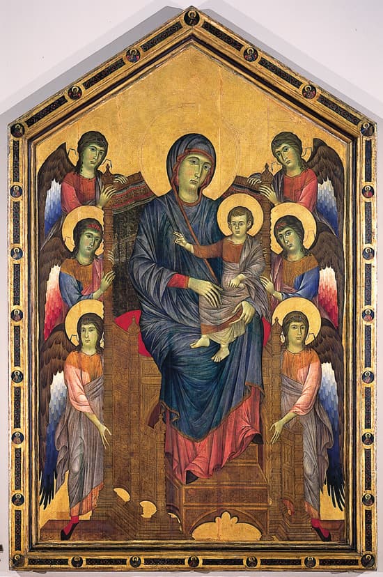 Cimabue, <i>Vierge à l'Enfant en majesté entourés de six anges</i>