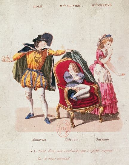 Beaumarchais, <i>le Mariage de Figaro</i> : Chérubin dans son fauteuil