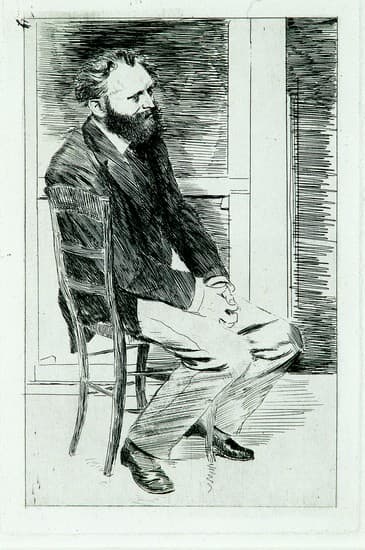 Edgar Degas, Édouard Manet assis, tourné vers la droite