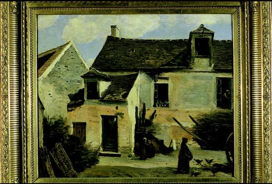 Camille Corot, Cour d'une  maison de paysans aux environs de Paris