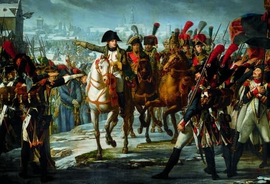 Napoléon harangue la Grande Armée sur le pont du Lech, 12 octobre 1805