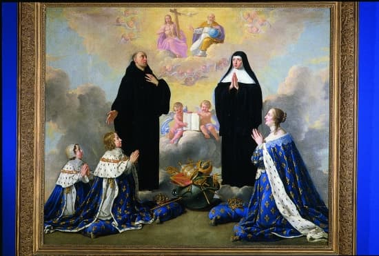 Anne d'Autriche et ses enfant présentés à la Trinité