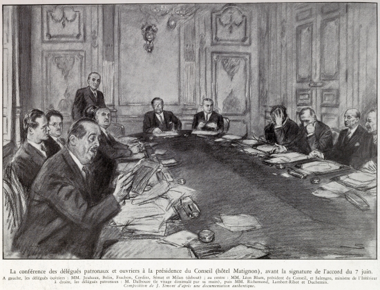 Les accords Matignon, 7 juin 1936