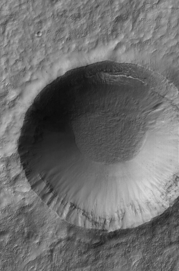 Cratère d'impact sur Mars