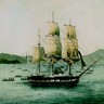 La corvette l'Astrolabe, de Dumont d'Urville, sur la côte de Nouvelle-Guinée.