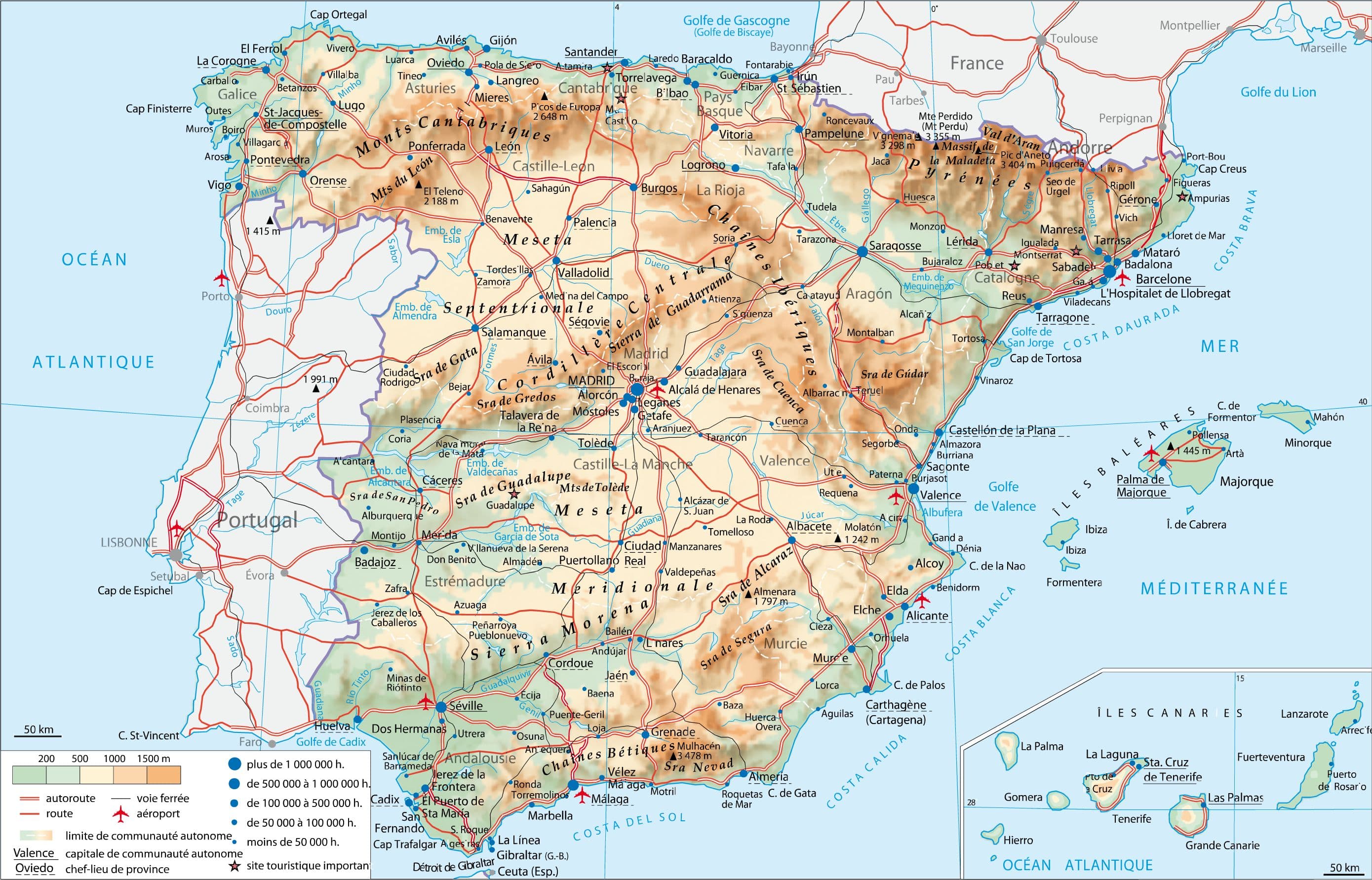 carte sud de l espagne Encyclopédie Larousse en ligne   Espagne