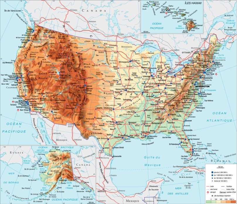 Carte Usa Géographie Des états Arts Et Voyages