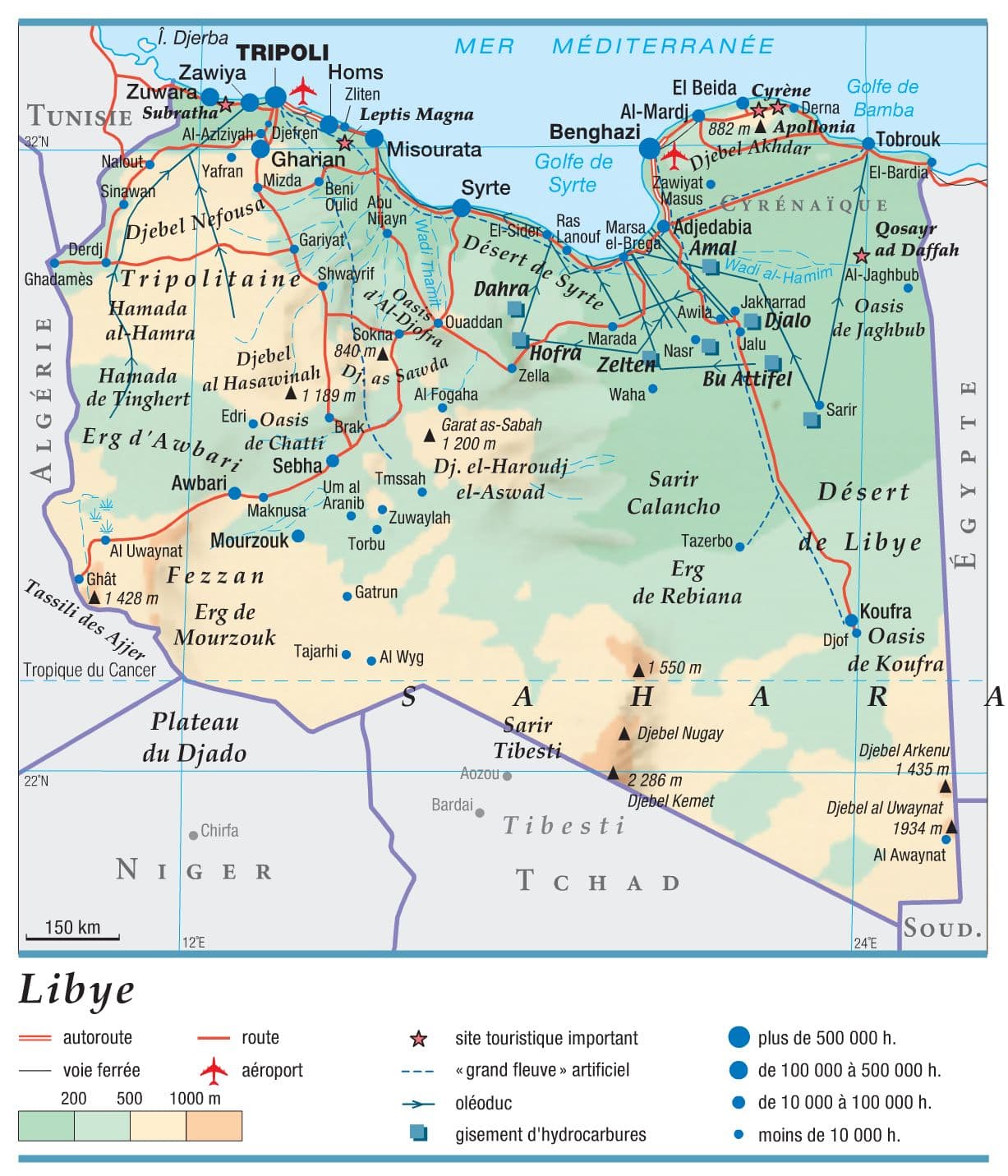 libye carte Encyclopédie Larousse en ligne   Libye