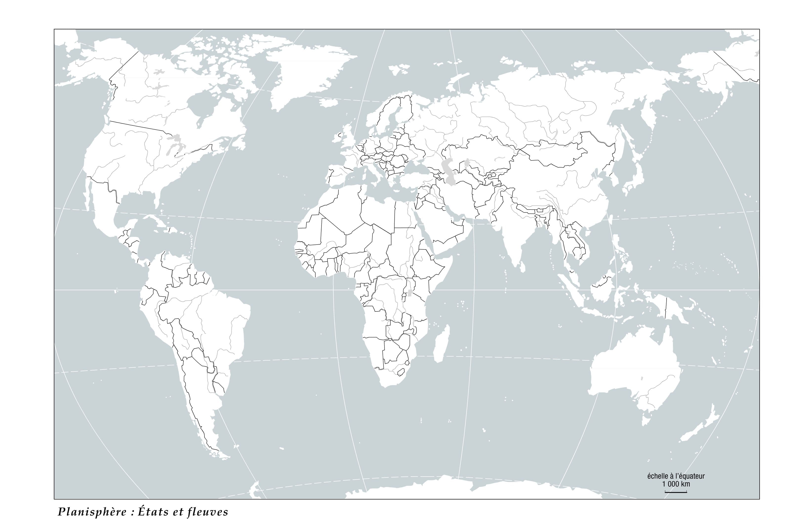 Planisphere Etats Et Fleuves Media Larousse