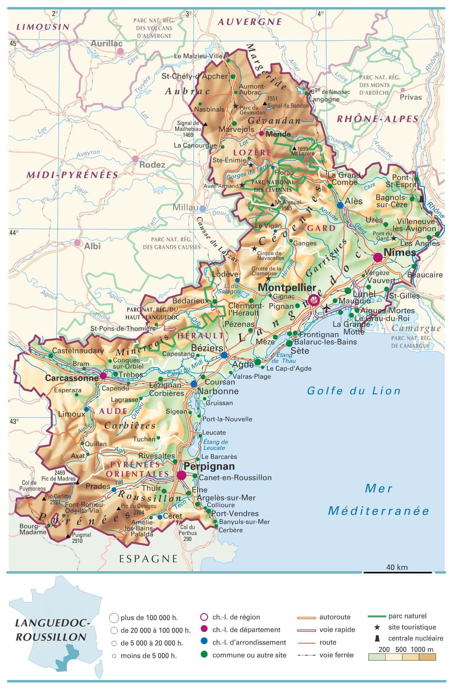 carte du languedoc roussillon Encyclopédie Larousse en ligne   Languedoc Roussillon