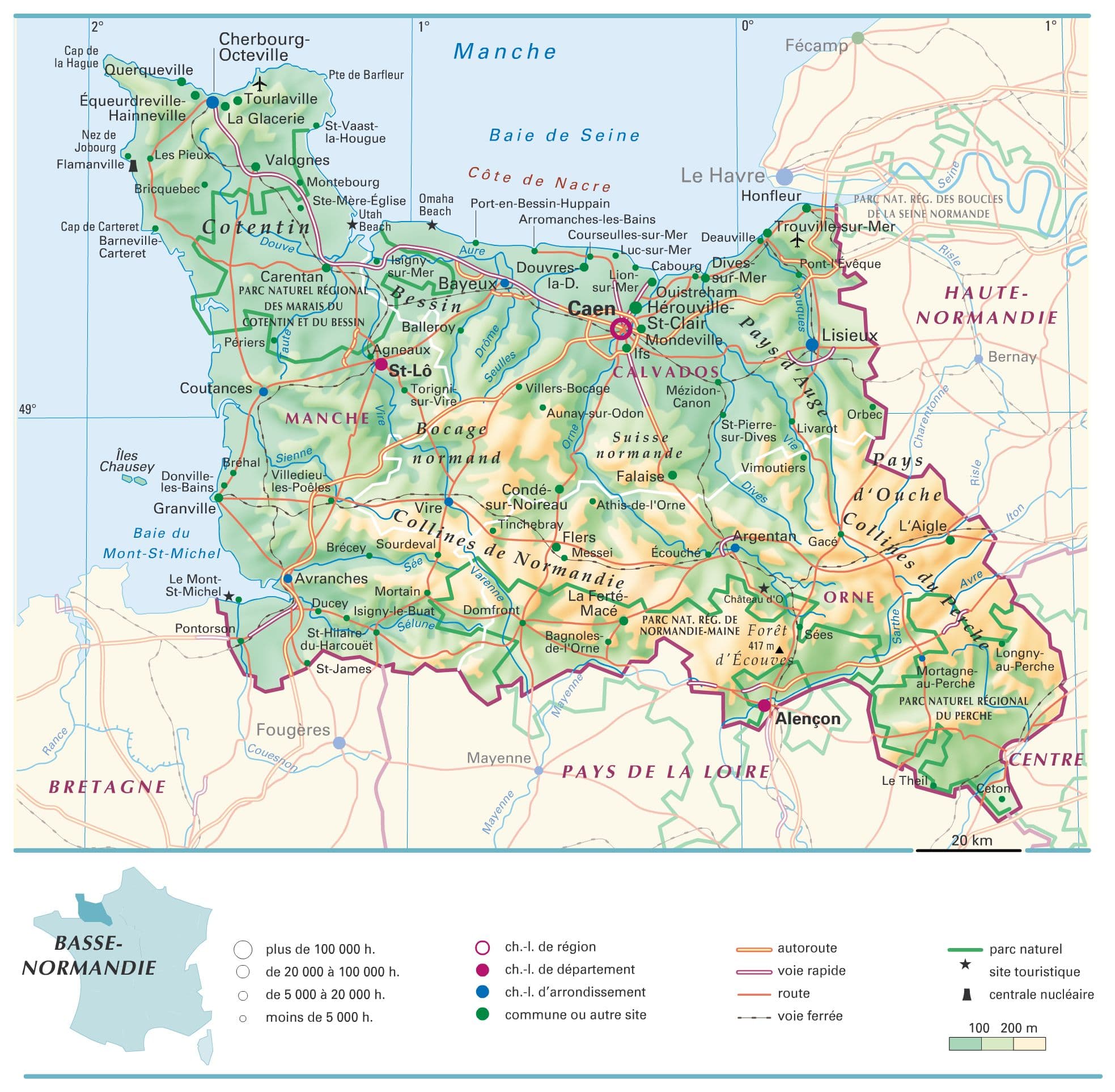 carte basse normandie Encyclopédie Larousse en ligne   Basse Normandie