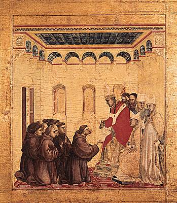 Giotto, Innocent III approuve la règle de saint François