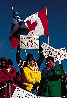 Manifestation contre l'autonomie du Québec, 1995