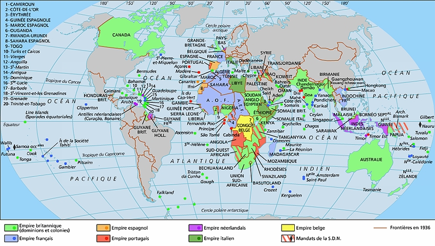 Les empires coloniaux avant la Seconde Guerre mondiale