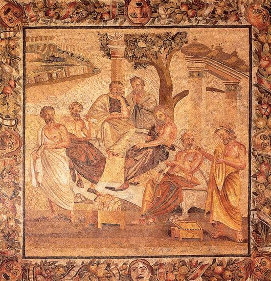 Pompéi, mosaïque de <i>l'Académie de Platon</i>