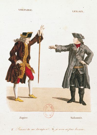Voltaire et Lekain dans Mahomet
