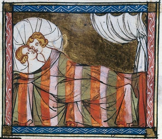 <i>Roman de la Rose</i> : amants dans un lit