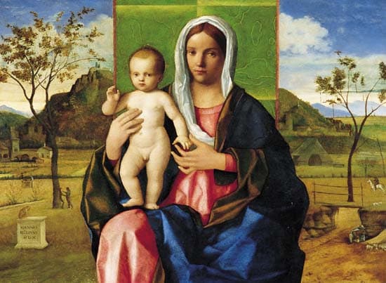 Giovanni Bellini, <i>La Vierge et l'Enfant bénissant dans un paysage</i>