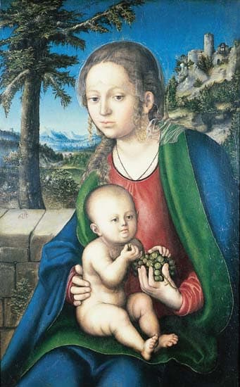 Lucas Cranach l'Ancien, la Vierge aux raisins