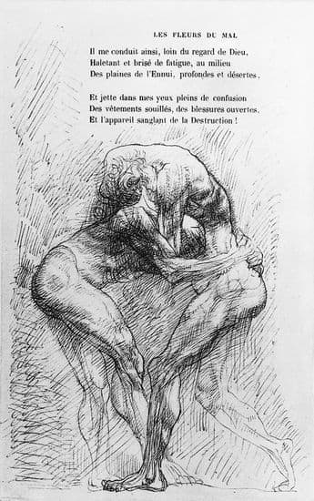 Auguste Rodin, illustration pour les Fleurs du mal de Baudelaire