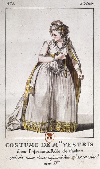 Costume de Mme Vestris dans Polyeucte, rôle de Pauline