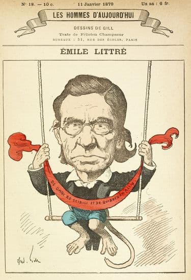 Caricature d'Émile Littré Caricature d'Émile Littré