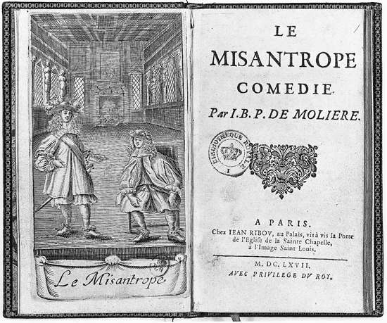 Molière, frontispice du Misanthrope