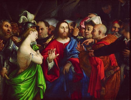 Lorenzo Lotto, <i>le Christ et la femme adultère</i>