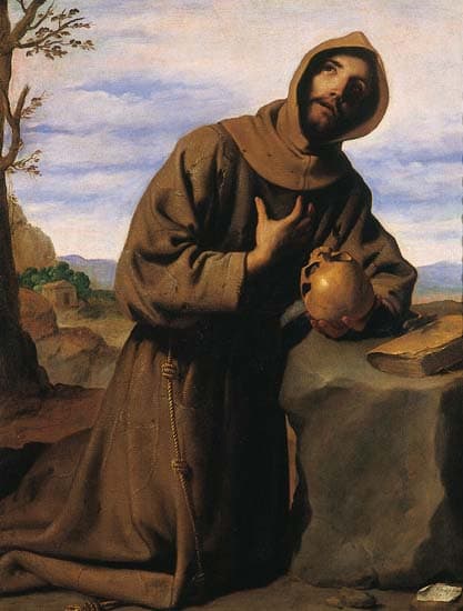 Francisco de Zurbarán, <i>Saint François à genoux avec une tête de mort</i>
