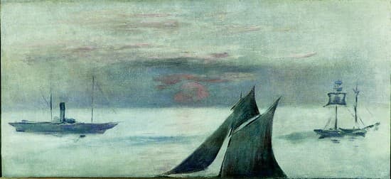 Édouard Manet, <i>Bateaux en mer, soleil couchant</i>