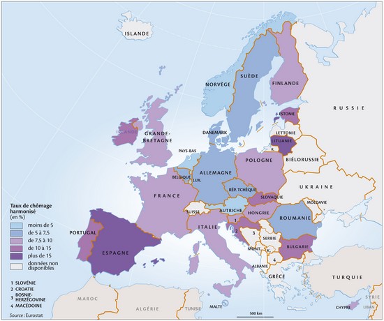 Europe, le chômage