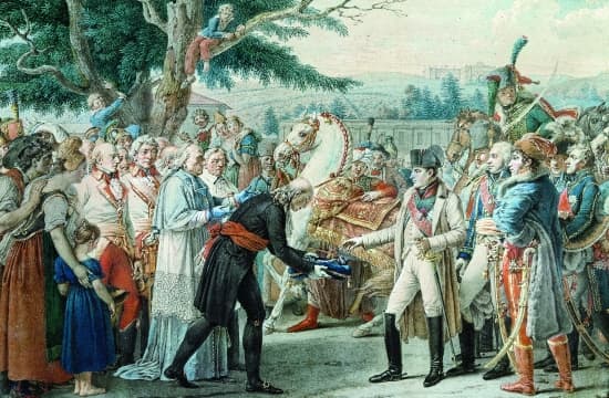 Napoléon reçoit les clés de Vienne à Schönbrunn, le 13 novembre 1805.