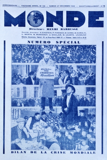 La crise de 1929 vue par la revue <i>Monde</i>.