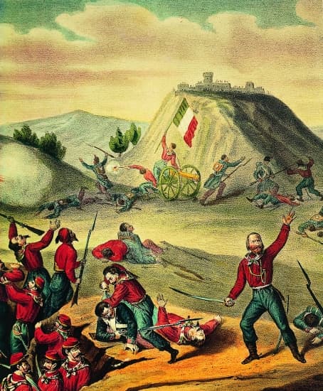 Garibaldi à la bataille de Calatafimi, le 15 mai 1860.