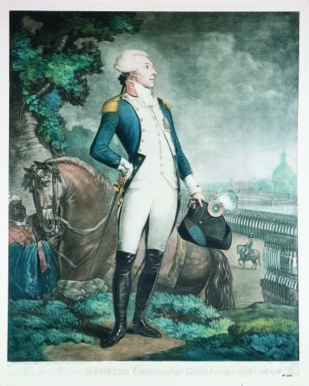Le marquis de la La Fayette, commandant de la Garde nationale parisienne