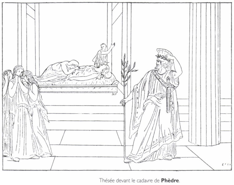 Thésée devant le cadavre de Phèdre. Thésée devant le cadavre de Phèdre.