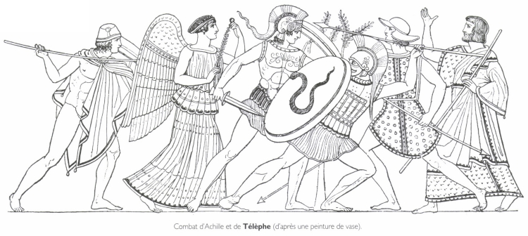 Combat d'Achille et de Télèphe. Combat d'Achille et de Télèphe.