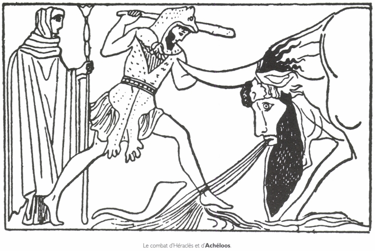 Le combat d'Héraclès et d'Achéloos.