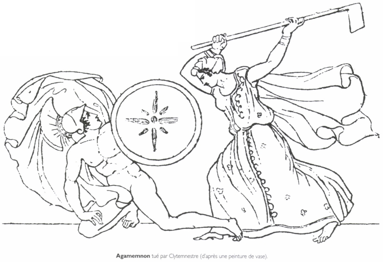<B>Agamemnon</B> tué par Clytemnestre.