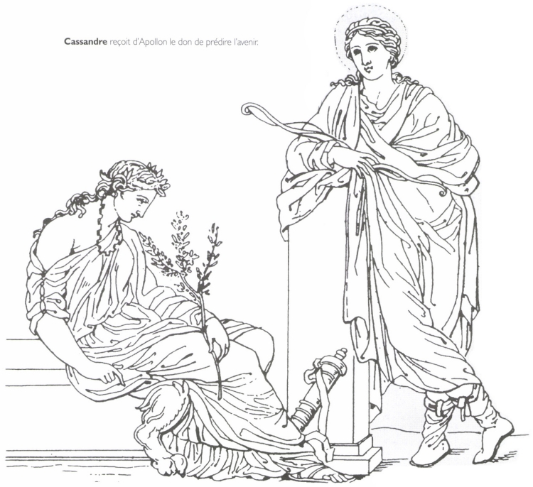 <B>Cassandre</B> reçoit d'Apollon le don de prédire l'avenir.