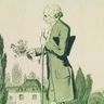 Jean-Jacques Rousseau dans son jardin à Ermenonville