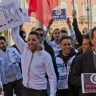 Manifestation de tunisiens pour le départ du